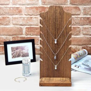 Wooden Jewelry Display <b>Stand</b> 7 Tier Necklace Organizer Desktop Storage For Home Use - Product Image 1