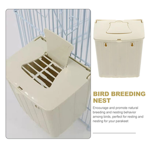 <span class=keywords><strong>Cage</strong></span> d'élevage d'oiseaux en plastique de haute qualité pour l'intérieur et l'extérieur avec fermeture à bouton, plateau en plastique, forme carrée, fournitures pour oiseaux - Product Image 2
