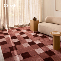 Moderner Stil Karomuster Handgetufteter Maßgefertigter Teppich für Wohnzimmer und Schlafzimmer