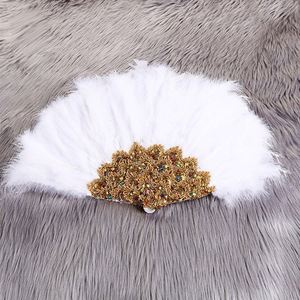 Éventail à plumes vintage coloré et léger pour la décoration de scène, la photographie et les fêtes nuptiales - Product Image 2