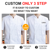 Chef Veste Asiatique Restaurant Uniforme Chemises Chef Manteaux Tout Noir À Manches Courtes Maille Personnalisé