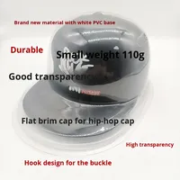 Boîtes de rangement et étuis pour casquettes en PVC transparent, supports et attaches pour chapeaux à visière plate ou incurvée, vente en gros directe usine