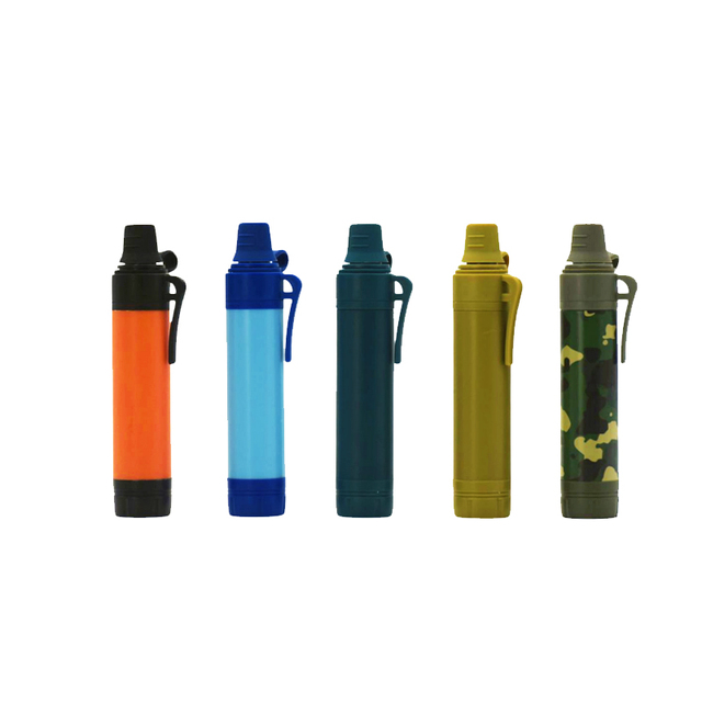 Portable Plastic Colorful High-performance Custom Logo Hiking Camping Tour Water Purifier Water Filter Straw for Adventure