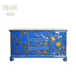 Chinese Retro Luxury Decorative Solid Wood Hand Painted Furniture Chests Hotel Decor Antique Storage Living Room Cabinets