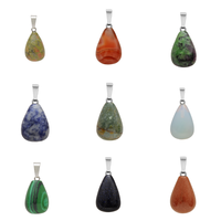 Pierre naturelle cristal Agate Jade goutte d'eau pendentif collier bricolage pierres précieuses bijoux pendentif bijoux 13*21mm