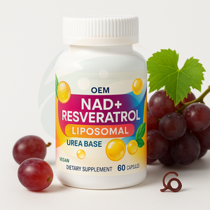 OEM kapsul nikotinamida Riboside dengan Resveratrol Liposomal Urolithin a kapsul suplemen Vegan NAD + kapsul Resveratrol - Product Image 1