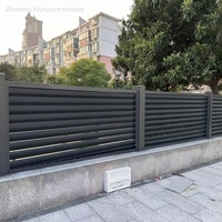 Sistema de Puerta y Valla Retráctiles Automáticos para Entrada de Vehículos, Barrera de Seguridad de Aluminio con Control Remoto, Puerta Corredera para Villa