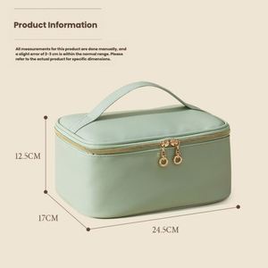 Bolsa de Maquillaje de Viaje con Cierre, Impermeable, de Gran Capacidad, Portátil, Ecológica, de PU, Simple y Moderna para Mujer - Product Image 3