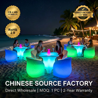 Ensemble de meubles lumineux LED modernes pour bar, table et chaises imperméables pour événements nocturnes en plein air - Prix direct usine