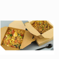 Eco-Friendly Brown Kraft Paper Food Box for Fast Food Takeaway