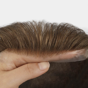 Toupet da <span class=keywords><strong>Uomo</strong></span> Ultra Sottile 0.02 0.03mm con Base in Skin, Sistema di Capelli Umani di Qualità Remy di Tipo Indiano - Product Image 3