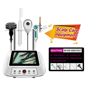 Hot Hammer Hair Growth Machine 5 In 1 High Frequency Comb Spray With Hair Analyzers Detection Heads For Home Use