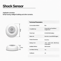 Tranrule Tuya Sensor Getaran Detektor Guncangan Alarm Anti Maling Pintu Jendela Kontrol Aplikasi Anti Maling Daya Tahan Baterai 2 Tahun Rumah Pintar