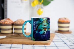 Personalized Sublimation Blank Custom 11oz Glittering Magic Color Heated Coffee Mug for Printing Light Blue B17QLZ - Product Image 1
