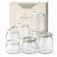 Récipient alimentaire en verre borosilicate à large ouverture, écologique, 600 ml, hermétique, pour beurre, produits secs, gelée, lait