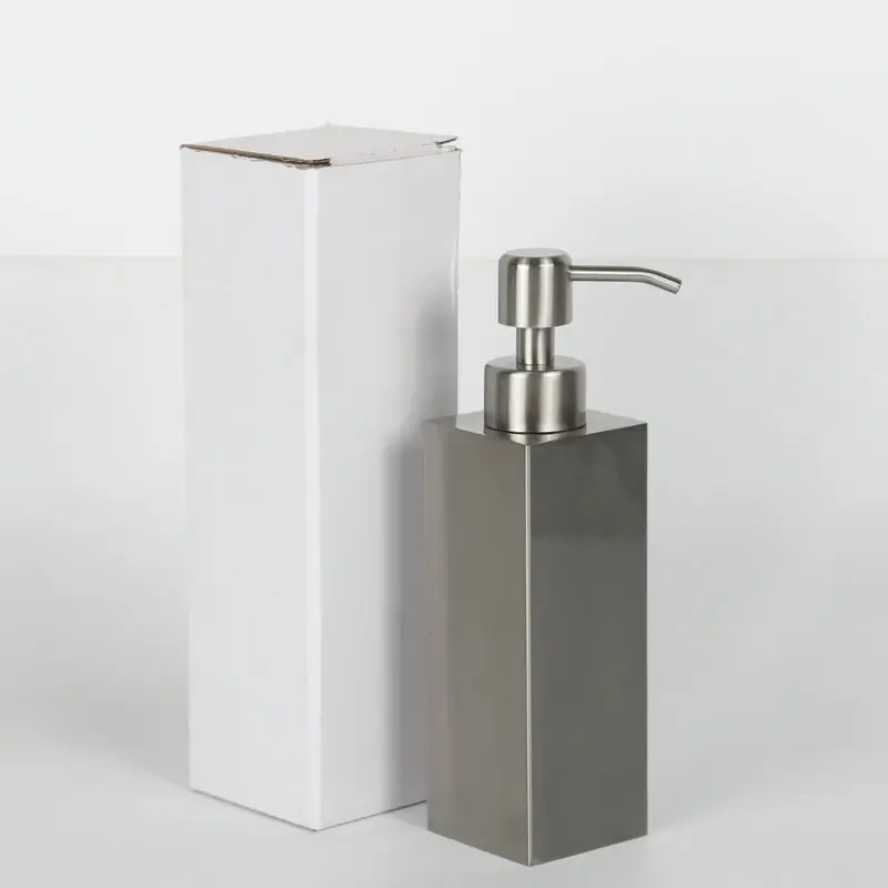 250ml thép không gỉ vuông lỏng xà phòng bơm chai Dispenser, tay món ăn Lotion Dispenser cho nhà bếp, phòng tắm và Countertop