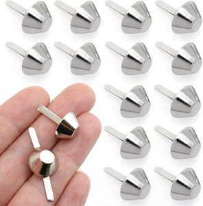 CRAFTMEMORE Cone Brads <b>Purse</b> Feet Handbag Flat Nailheads Spike Prong Studs Avail In Multiple Sizes PCS Mm Silver - Product Image 1