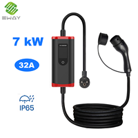 Chargeur EV portable 7KW 32A, boîte de charge EVSE, Plug & Play, J1772 Type1, chargeur avec câble de 5 m pour véhicule électrique