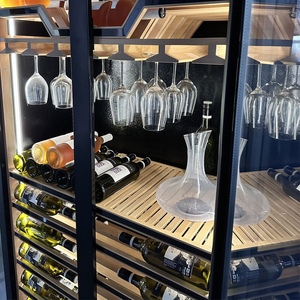 Enfriador de Vino Eléctrico de Acero Inoxidable con Dos Puertas de Vidrio Templado, Función de Calefacción a Batería, Refrigerador para Vino, Cerveza y Bebidas de Lujo para Exteriores - Product Image 3