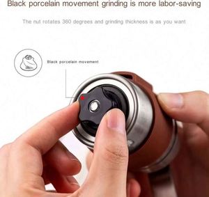 Manual Stainless Steel Coffee <b>Grinder</b> Adjustable Settings With Brown Anti Slip Sheath Portable Conical Burr <b>Grinder</b> - Product Image 4