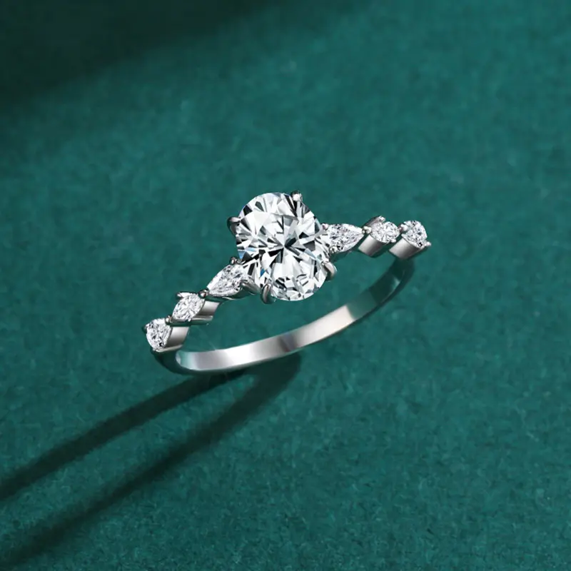 Đồ trang sức mỹ 925 sterling Silver engagement Ring cho người phụ nữ Celtic 3A CZ simulated chiếc nhẫn kim cương