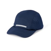 Gorra de Running Azul Marino de Secado Rápido, Ligera, Transpirable y Ajustable, de 5 Paneles, con Banda Reflectante y Parte Trasera de Malla
