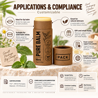 Tube en papier kraft biodégradable personnalisé pour baume à lèvres, emballage écologique en forme de cylindre pour déodorant en stick cosmétique
