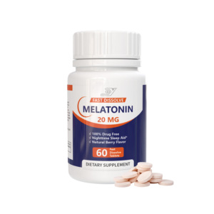 OEM ODM 100% tabletas de polvo de melatonina de 20mg sin medicamentos sabor a bayas naturales disolución rápida ayuda para dormir durante la noche adultos <span class=keywords><strong>adolescentes</strong></span> - Product Image 1