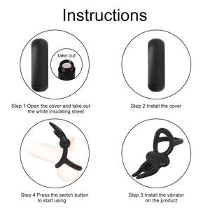 Nouvelle Vente Chaude : Anneau vibrant pour pénis en silicone étanche IPX7, pour stimulation masculine et retard de l'éjaculation - Product Image 2