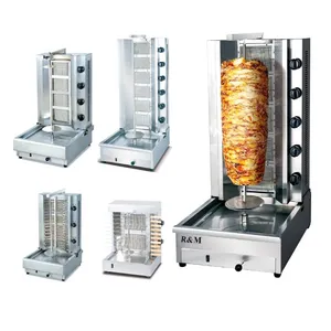 Maschine de Chawarma Gas Huhn Seekh Döner Kebab Set Döner machen Maschine Gaz Preis Motor Rotis serie Sharwama Toaster