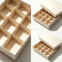 Boîtes rigides beige clair avec couvercle séparé, insert à 12 compartiments, logo personnalisé pour boulangerie, desserts, petits aliments, cadeaux, emballage en vrac