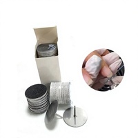 Ponceuse électrique en acier inoxydable pour l'élimination des cuticules et le soin des callosités ; Tête de ponçage plate pour vernis à ongles avec axe rotatif ; Éliminateur de cuticules
