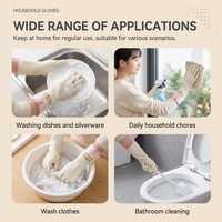 Gants de ménage en nitrile à imprimé fraises avec crochet de suspension, gants réutilisables pour le nettoyage et la vaisselle