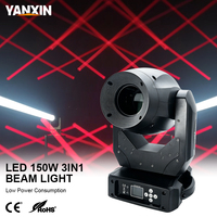 Projecteur LED mobile 3-en-1 RGB 150W avec fonctions Beam, Spot et Wash, DMX512, Prisme et Zoom pour Éclairage de Scène, Mariages, Fêtes, Discothèques, Clubs et Concerts