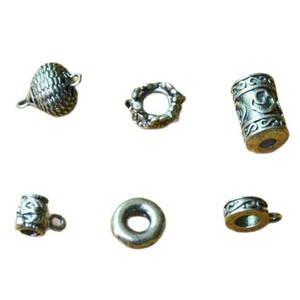 Cuentas espaciadoras de estilo tibetano, formas mixtas, plateadas, para la fabricación de pulseras, de Shanxi. - Product Image 5