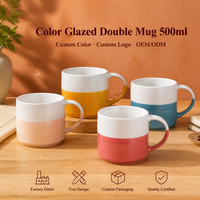 Tasses à café personnalisées en grès céramique émaillé de couleur les plus populaires avec logo tasse à double vitrage personnalisée