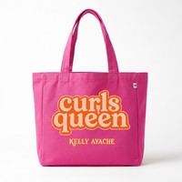 Sac fourre-tout en coton personnalisé, rose fuchsia rétro, robuste, avec poche intérieure zippée, idéal pour la plage et les courses