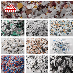 Mehrfarbige Biotit-Epoxidharz-Acrylflocken für Garagenbodenbeschichtungen, OEM Dünne Harte Gemischte Farbige Vinyl-Chips, 50 Farben, 25kg/Beutel - Product Image 4