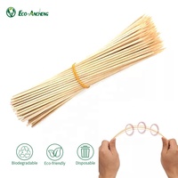 Brochettes de bambou jetables et écologiques pour barbecue à fruits ronds et pointus