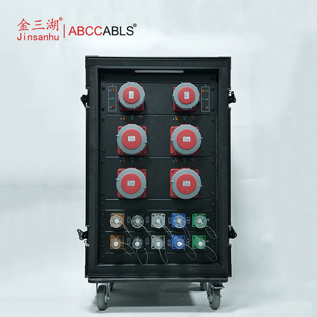 ABCCABLS Heavy-Duty 400A 3-Phase Stage Power Distribution Rack, 6-Way Industrial Outputs, IP65 Camlock Connectors