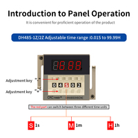 Temporizador Digital LED Programable DH48S-1Z 0.01S-99H99M con Base de Enchufe AC/DC 12V 24V 36V 110V 220V 380V