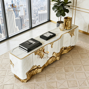 Light Luxury Design Furniture Classic Living Room Handmade Brass Entrance Console High - <b>End</b> Cabinet - Product Image 4