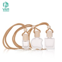 YAN Diffuseur de parfum pour climatiseur Bouteille en verre dépoli avec bouchon à vis en bois Rafraîchisseur de parfum pour voiture Utilisation essentielle
