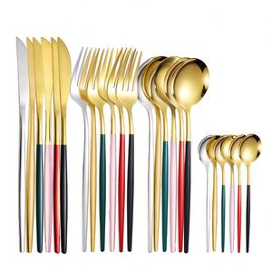 Ensemble de couverts nordiques portugais 4 pièces : 1 fourchette, 1 couteau, 2 cuillères en acier inoxydable pour steak, bœuf et plats occidentaux - Product Image 2