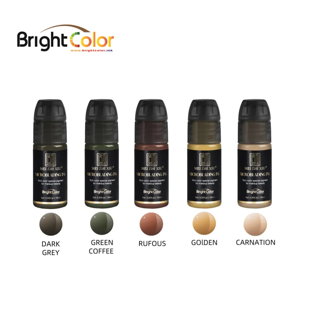 Пигмент для перманентного макияжа Brightcolorink для машинной ручки PMU с цветами для губ, бровей и кожи, готов к отправке, OEM, доступная Формула США