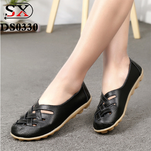 Latest Style Comfortable Fashion <strong>Oxford</strong> Bottom Genuine Leather <strong>Women</strong> Casual Ladies Flat <strong>Shoes</strong> - Product Image 4