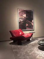 Fauteuil design, canapé individuel en cuir pleine fleur, minimalisme italien, luxe léger, fauteuil de salon, mobilier de maison