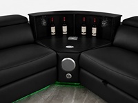Canapé multifonctionnel en cuir pleine fleur, inclinable électrique avec LED et table intégrée, idéal pour salon et chambre à coucher - Vente chaude