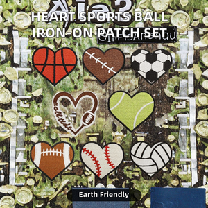 Parches Termoadhesivos Bordados Ecológicos con Forma de Corazón para Gorras de Baloncesto, Fútbol, Voleibol y Béisbol - Product Image 2