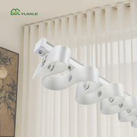 YIJIALE Rail de rideau blanc en aluminium, 100% inspecté QC, non pliable, en forme de S, pour rideaux ondulés